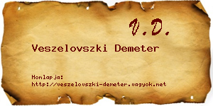 Veszelovszki Demeter névjegykártya